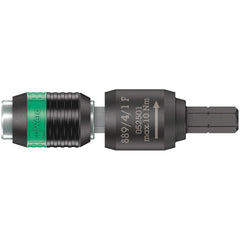 Wera - Torque Limiting Screwdrivers; Type: Free Turning Adapter ; Minimum Torque (Nm): 10.000 ; Minimum Torque (In/Lb): 7.3756 (Pounds); Maximum Torque (Nm): 10.000 ; Maximum Torque (In/Lb): 7.3756 (Pounds); Drive Size (Inch): 1/4 - Exact Industrial Supply