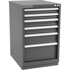 Storage Cabinet: 22-3/16″ Wide, 28-1/2″ Deep, 35-7/8″ High 440 lb Capacity, 6 Drawer