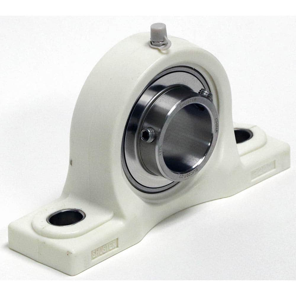 Shuster - SUCTP207-23, 1-7/16" ID, 168.5mm OAL x 3-3/4" OAH x 1-7/8" Wide, Ball Bearing Pillow Block - Exact Industrial Supply