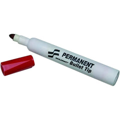 Ability One - Markers & Paintsticks; Type: Permanent Marker ; Color: Red ; Ink Type: Water Base ; Tip Type: Bullet - Exact Industrial Supply