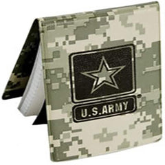 Ability One - Note Pads, Writing Pads & Notebooks; Writing Pads & Notebook Type: Memo Book (Top Bound) ; Size: 4 x 6 ; Number of Sheets: 50 ; Color: Camoflauge ; Includes: Pocket Padfolio ; Additional Information: U.S. Army Logo - Exact Industrial Supply