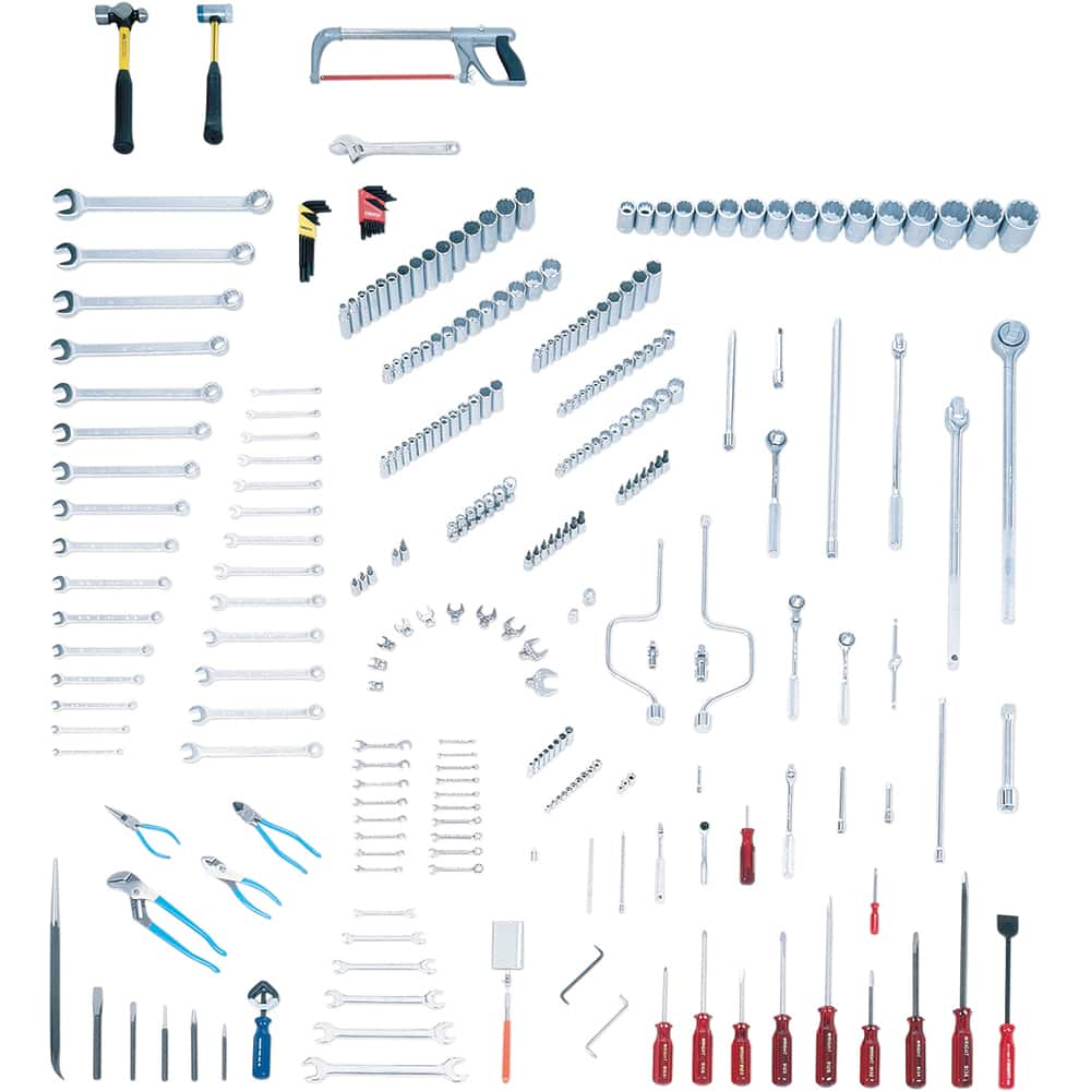 Wright Tool & Forge - Combination Hand Tool Sets; Tool Type: Master Set ; Number of Pieces: 278.000 ; Drive Size (Inch): 1/4, 3/8, 1/2, 3/4 ; Number of Points: 6, 12 ; Measurement Type: Inch ; Socket Depth: Standard & Deep - Exact Industrial Supply