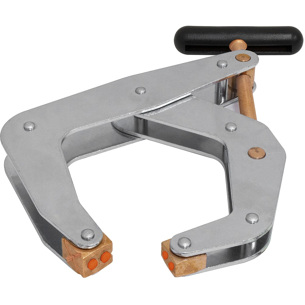 Kant Twist - Cantilever Clamps; Handle Style: Round Handle ; Maximum Opening Capacity (Inch): 6 ; Open Throat Depth (Inch): 5 ; Closed Throat Depth (Inch): 5 ; Jaw Material: Copper Plated Steel; Polyurethane ; Load Capacity (Lb.): 2000.000 - Exact Industrial Supply