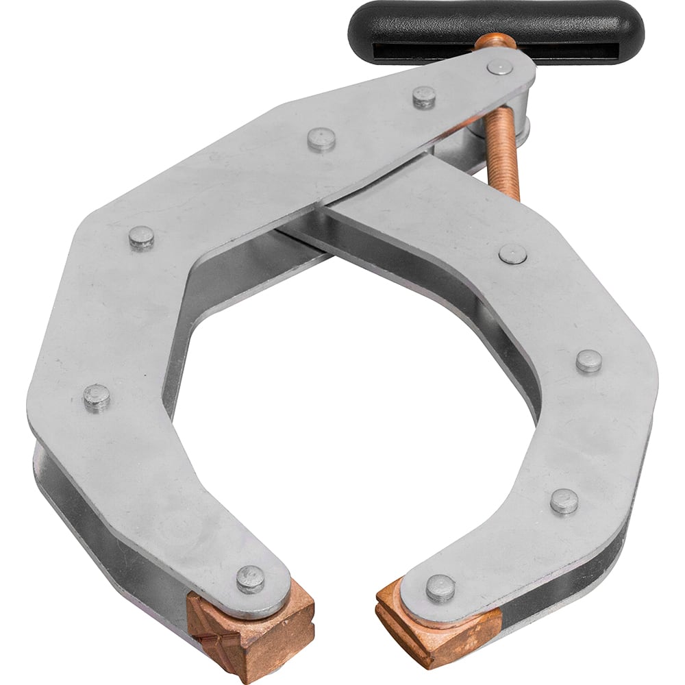 Kant Twist - Cantilever Clamps; Handle Style: Round Handle ; Maximum Opening Capacity (Inch): 4-1/2 ; Open Throat Depth (Inch): 5-5/8 ; Closed Throat Depth (Inch): 5-1/8 ; Jaw Material: Copper Plated Steel ; Load Capacity (Lb.): 680.000 - Exact Industrial Supply