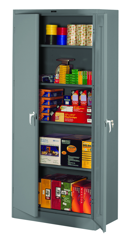 36"W x 18"D x 78"H Storage Cabinet, Knocked-Down, with 4 Adj. Shelves, Levelers, - A1 Tooling