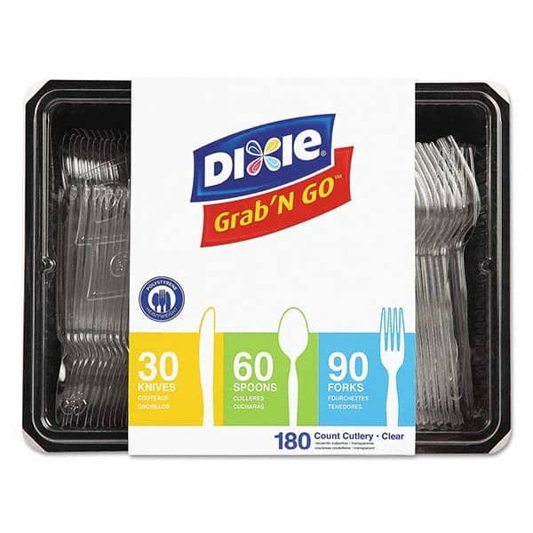 Dixie - Heavyweight Polystyrene Cutlery, Clear, Knives/Spoons/Forks, 180/Pack, 10Pk/Ctn - A1 Tooling