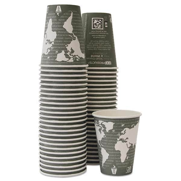 ECO PRODUCTS - World Art Renewable/Compostable Hot Cups, 12 oz, Gray, 50/Pack,10 Pack/Carton - A1 Tooling