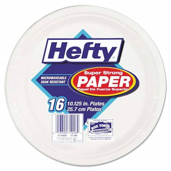 Hefty - Super Strong Paper Dinnerware, 10 1/8" Plate, Bagasse, 16/Pack, 12 Packs/Carton - A1 Tooling