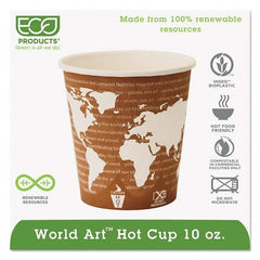 ECO PRODUCTS - World Art Renewable Compostable Hot Cups, 10 oz, 50/PK, 20 PK/CT - A1 Tooling