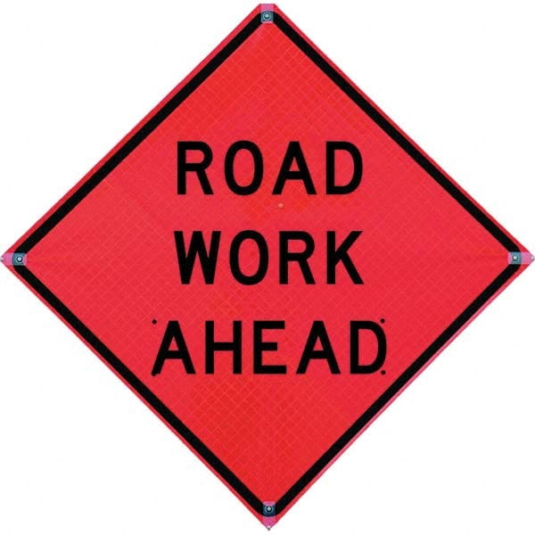 VizCon - "Men Working," 48" Wide x 48" High Vinyl Construction Roadway Sign - A1 Tooling