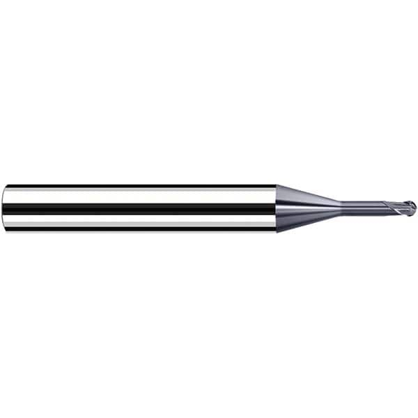 Fraisa - 0.6mm Diam, 3.6mm LOC, 2 Flute Solid Carbide Ball End Mill - A1 Tooling