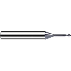 Fraisa - 0.6mm Diam, 0.6mm LOC, 2 Flute Solid Carbide Ball End Mill - A1 Tooling