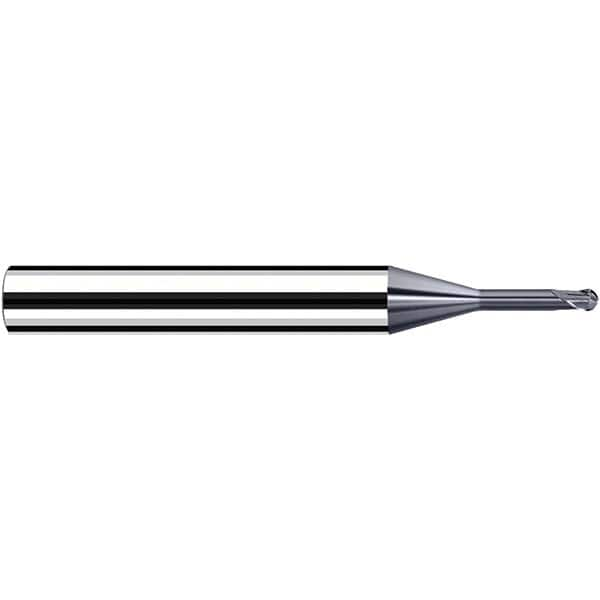 Fraisa - 0.6mm Diam, 3.6mm LOC, 2 Flute Solid Carbide Ball End Mill - A1 Tooling