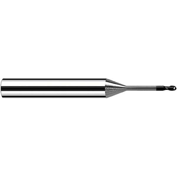 Fraisa - 0.3mm Diam, 6mm LOC, 2 Flute Solid Carbide Ball End Mill - A1 Tooling