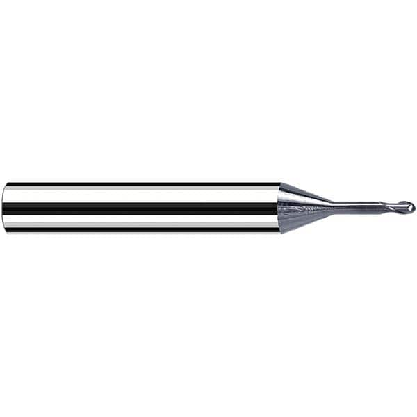 Fraisa - 0.8mm Diam, 0.8mm LOC, 2 Flute Solid Carbide Ball End Mill - A1 Tooling