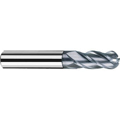 Fraisa - 3/8" Diam, 1" LOC, 4 Flute Solid Carbide Ball End Mill - A1 Tooling