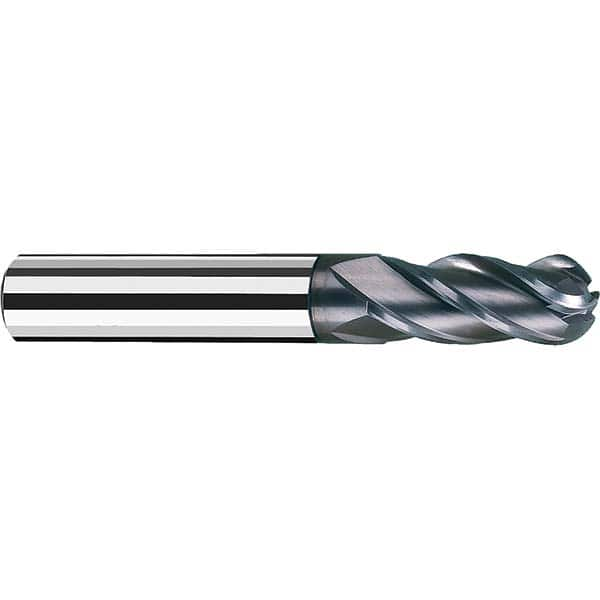 Fraisa - 0.0313" Diam, 1/4" LOC, 4 Flute Solid Carbide Ball End Mill - A1 Tooling