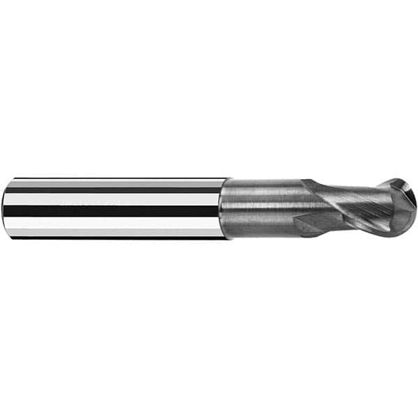 Fraisa - 4mm Diam, 5mm LOC, 2 Flute Solid Carbide Ball End Mill - A1 Tooling