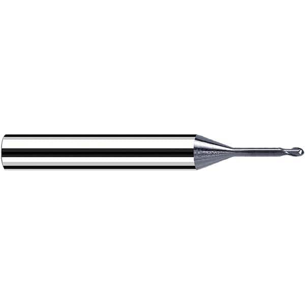 Fraisa - 1mm Diam, 1mm LOC, 2 Flute Solid Carbide Ball End Mill - A1 Tooling