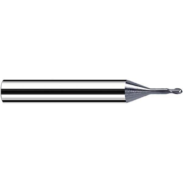 Fraisa - 0.4mm Diam, 0.4mm LOC, 2 Flute Solid Carbide Ball End Mill - A1 Tooling