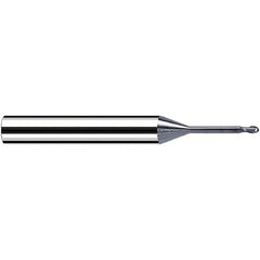 Fraisa - 0.4mm Diam, 0.4mm LOC, 2 Flute Solid Carbide Ball End Mill - A1 Tooling