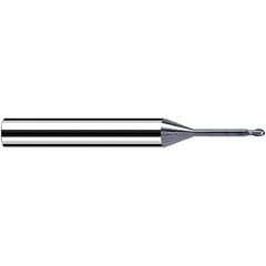 Fraisa - 0.8mm Diam, 0.8mm LOC, 2 Flute Solid Carbide Ball End Mill - A1 Tooling