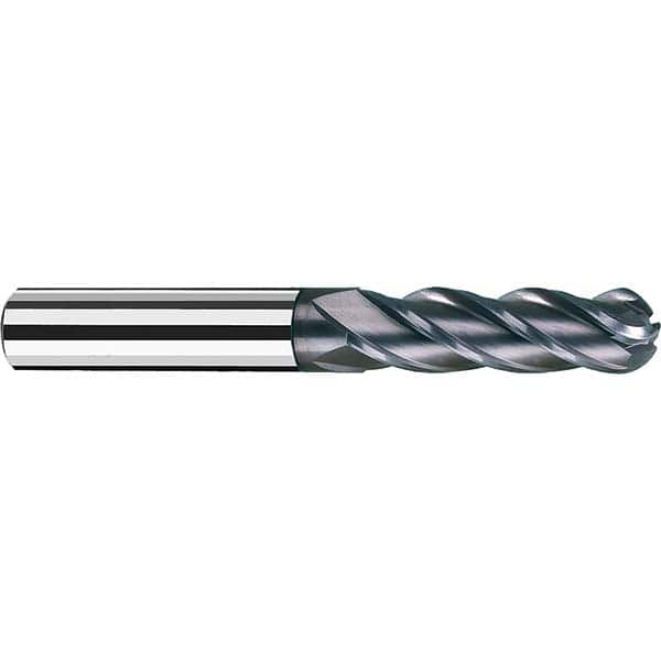 Fraisa - 1/16" Diam, 1/2" LOC, 4 Flute Solid Carbide Ball End Mill - A1 Tooling