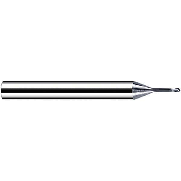 Fraisa - 0.6mm Diam, 0.5mm LOC, 2 Flute Solid Carbide Ball End Mill - A1 Tooling