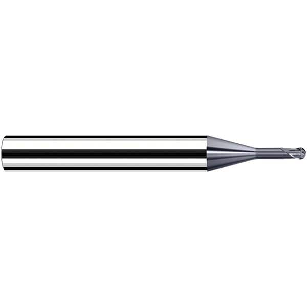 Fraisa - 0.4mm Diam, 3.6mm LOC, 2 Flute Solid Carbide Ball End Mill - A1 Tooling