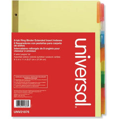 UNIVERSAL - Tabs, Indexes & Dividers Indexes & Divider Type: Customizable Size: 8-1/2 x 11 - A1 Tooling