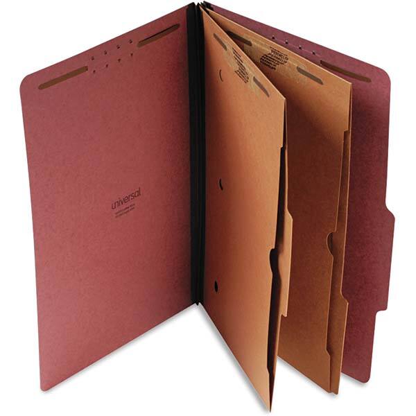 UNIVERSAL - File Folders, Expansion Folders & Hanging Files Folder/File Type: Classification Folders with Tob Tab Fastener Color: Red - A1 Tooling