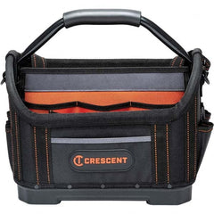 Crescent - 25 Pocket, Polyester, Black/Orange Open Top Tool Bag - A1 Tooling