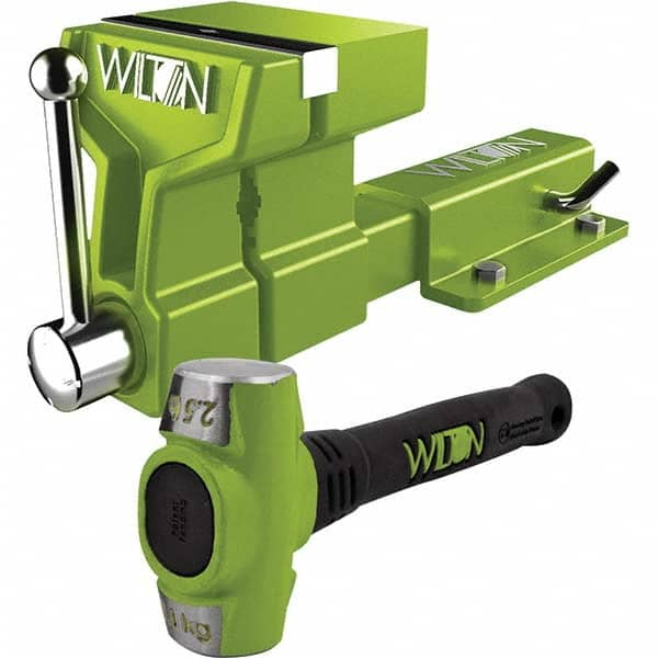 Wilton - 5" Jaw Width x 6" Jaw Opening, 4-1/2" Throat Depth, Bench & Pipe Combination Vise - A1 Tooling