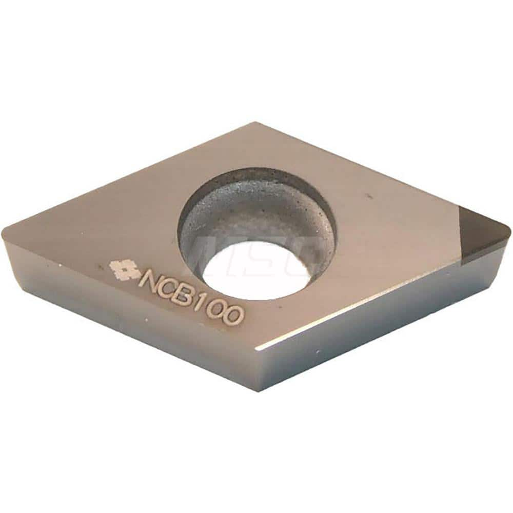 Turning Insert:  NUDCGA32.51 NCB100,  Cubic Boron Nitride Uncoated Finish,  Neutral,  0.0984″ Long,  0.0157″ Corner Radius,  55.0 &deg N/A Diamond,  Series  NCB100