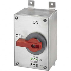 Cam & Disconnect Switches; Enclosure Type: Enclosed; Fused: Non-Fused; Horsepower: 1 - 50; Number of Phases: 3; Amperage: 30 A; Contact Form: 3PST; Voltage: 600 V ac; Horsepower at 1 Phase: 1 @ 200-208 V; Horsepower at 3 Phase: 100 @ 600 V; Number of Pole