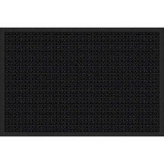 Entrance Mat: 3' Long, 2' Wide, Polypropylene Surface Indoor & Outdoor, Medium-Duty Traffic, Rubber Base, Charcoal