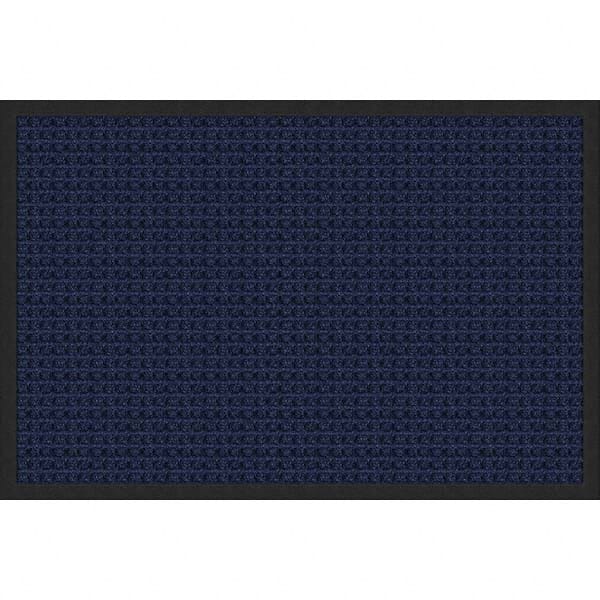 Entrance Mat: 5' Long, 3' Wide, Polypropylene Surface Indoor & Outdoor, Medium-Duty Traffic, Rubber Base, Blue