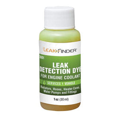 Leak Finder - Automotive Leak Detection Dyes Applications: Coolant Container Size: 1 oz. - A1 Tooling