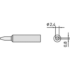 Weller - Soldering Iron Tips; Type: Chisel; Chisel ; For Use With: WXP90; WTP90; WXP65; WP65 ; Point Size: 2.4000 (Decimal Inch); Tip Type: Chisel ; Tip Diameter: 4.750 (Inch); Tip Diameter: 4.750 (mm) - Exact Industrial Supply