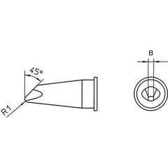 Weller - Soldering Iron Tips; Type: Bevel Cut ; For Use With: WSP150 ; Point Size: 1.8000 (Decimal Inch); Tip Diameter: 5.000 (Inch); Tip Diameter: 5.000 (mm) - Exact Industrial Supply