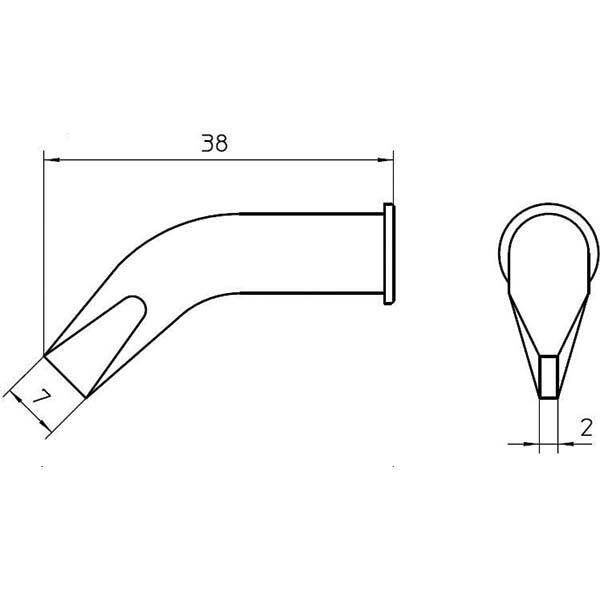 Weller - Soldering Iron Tips; Type: Bent Chisel ; For Use With: WSP150? ; Point Size: 2.0000 (Decimal Inch); Tip Diameter: 7.000 (Inch); Tip Diameter: 7.000 (mm) - Exact Industrial Supply