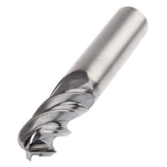 Ball End Mill: 1″ Dia, 3.25″ LOC, 4 Flute, Solid Carbide 6″ OAL, 1″ Shank Dia, AlTiN Coated, Single End, Series HARVI