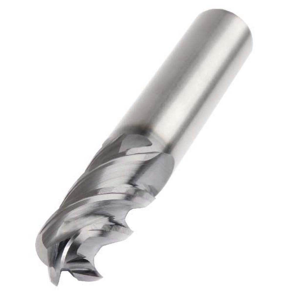 Ball End Mill: 1″ Dia, 1.5″ LOC, 4 Flute, Solid Carbide 4-1/2″ OAL, 1″ Shank Dia, AlTiN Coated, Single End, Series HARVI