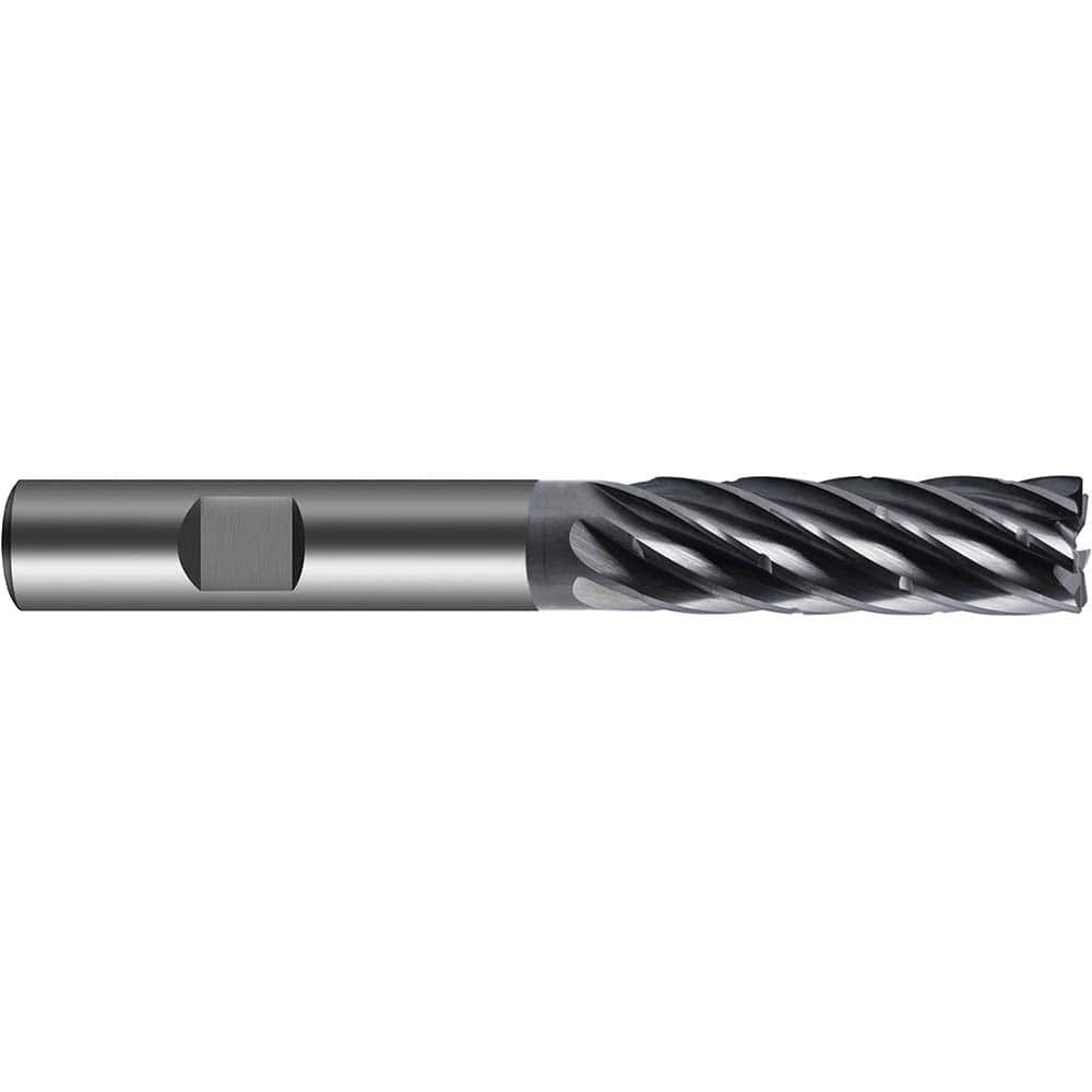 Corner Radius End Mill Head: 2″ LOC, 7 Flutes Solid Carbide, nano-A Coated, Series 6998