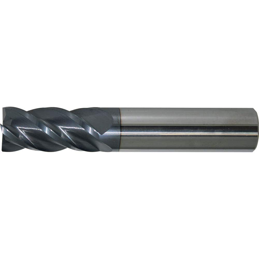 Square End Mill: 3/4'' Dia, 2-1/4'' LOC, 3/4'' Shank Dia, 5'' OAL, 4 Flutes, Solid Carbide Single End, AlTiN+ Finish, Spiral Flute, 40 ° Helix, Centercutting, RH Cut, RH Flute, Series 6/44