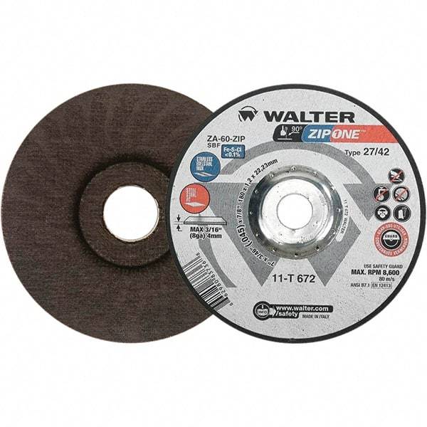 WALTER Surface Technologies - Depressed-Center Wheels Wheel Diameter (Inch): 7 Wheel Thickness (Inch): 3/64 - A1 Tooling