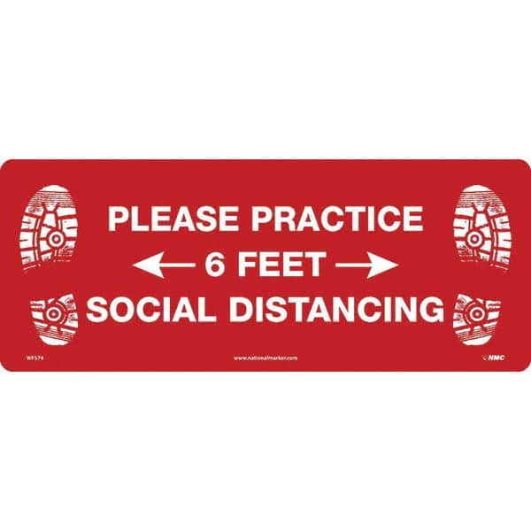 NMC - "Please Practice Social Distancing" Adhesive-Backed Floor Sign - A1 Tooling