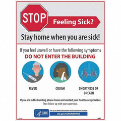 NMC - "STOP - Feeling Sick? Stay Home When You Are Sick", 18" Wide x 24" High, Paper Safety Sign - A1 Tooling