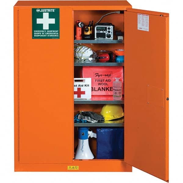 Justrite - Empty First Aid Cabinets & Cases Type: Emergency Preparedness Storage Cabinet Height (Inch): 65 - A1 Tooling