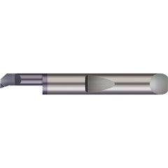 Boring Bar: 0.32″ Min Bore, 1-1/4″ Max Depth, Right Hand Cut, Solid Carbide 3/8″ Shank Dia, 2-1/2″ OAL, 0.006″ Corner Radius